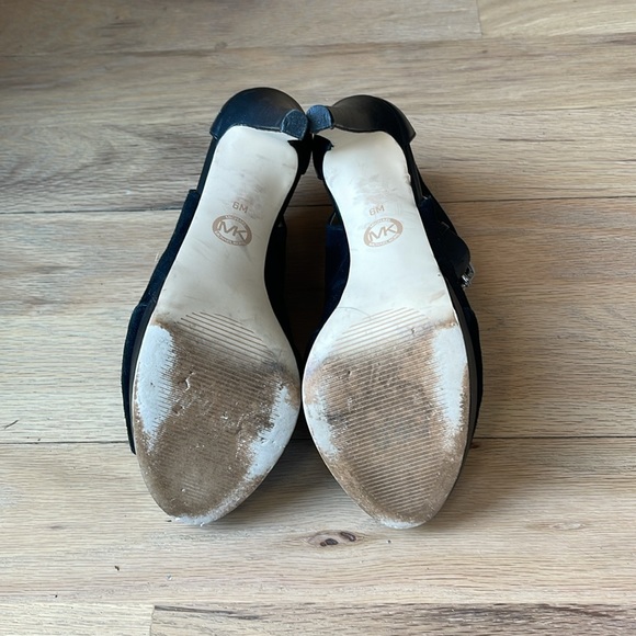 Michael Kors Isabella peep toe suede bootie shoes - Picture 7 of 10